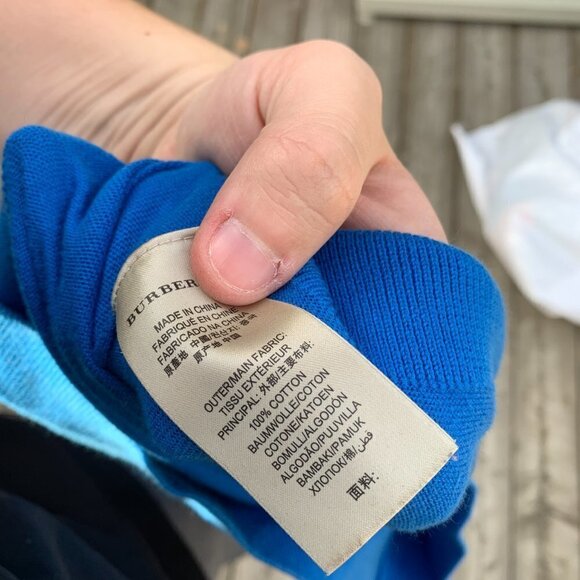 Vintage Burberry Brit Wool Sweater Royal Blue Medium - Picture 2 of 7